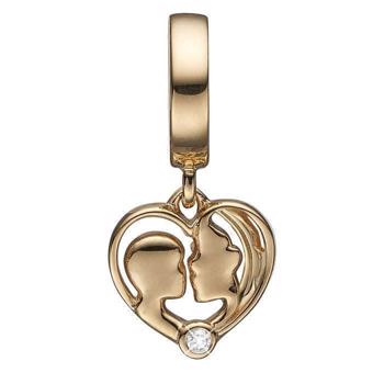 Christina Collect Gold-plated Mother & Child Open Heart with Mother & Child, with White Topaz, model 610-G67